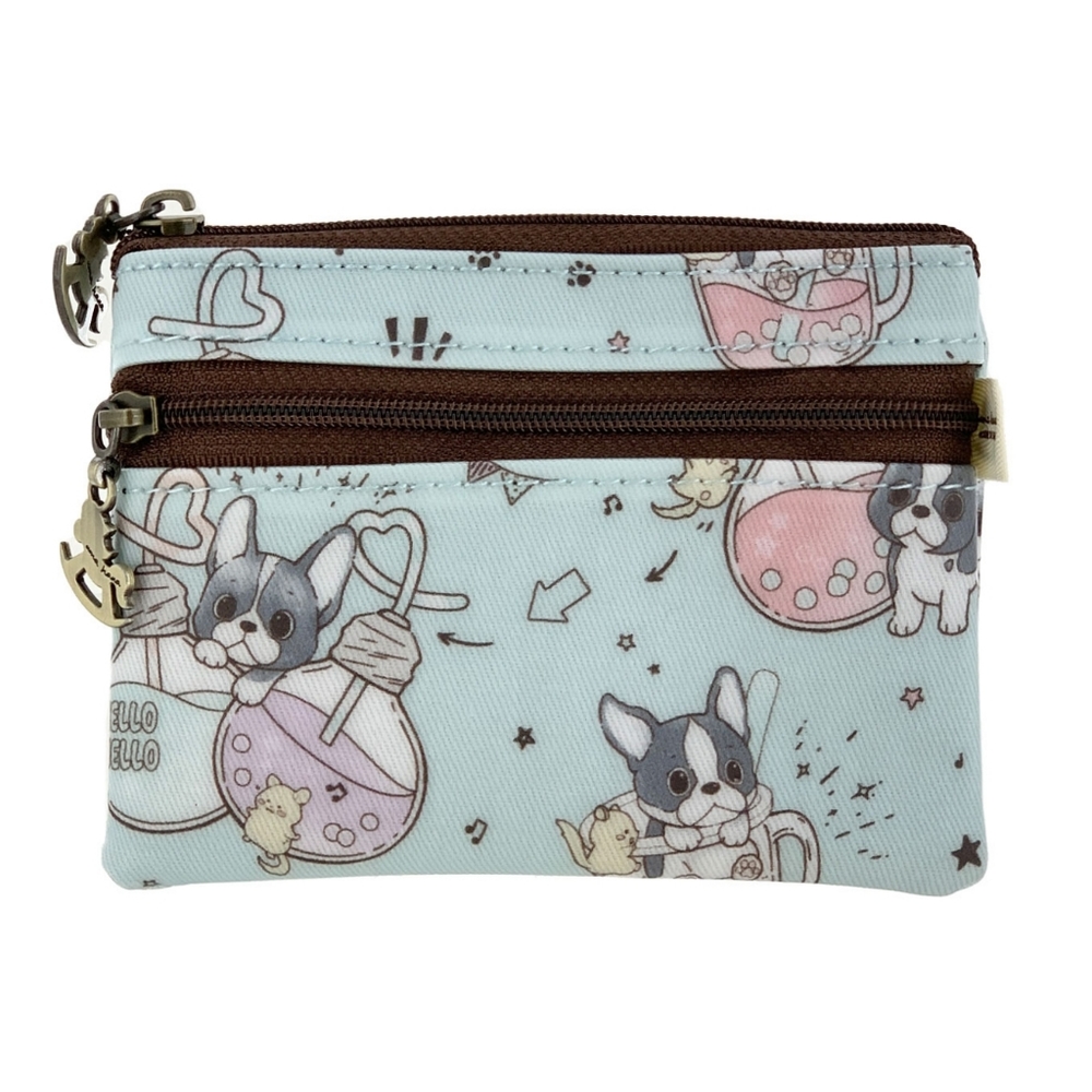 Waterproof Boba Frenchie Coin Purse Keychain Pouch Holder
